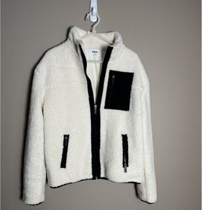 SOUL BY SOULCYCLE Cream Zip Sherpa (S)